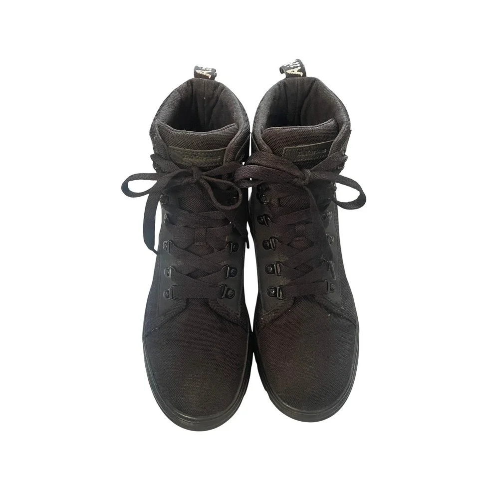 Black Canvas Utility Boots Size 8 Tactical Combat Shoes Combs W by Dr. Martens